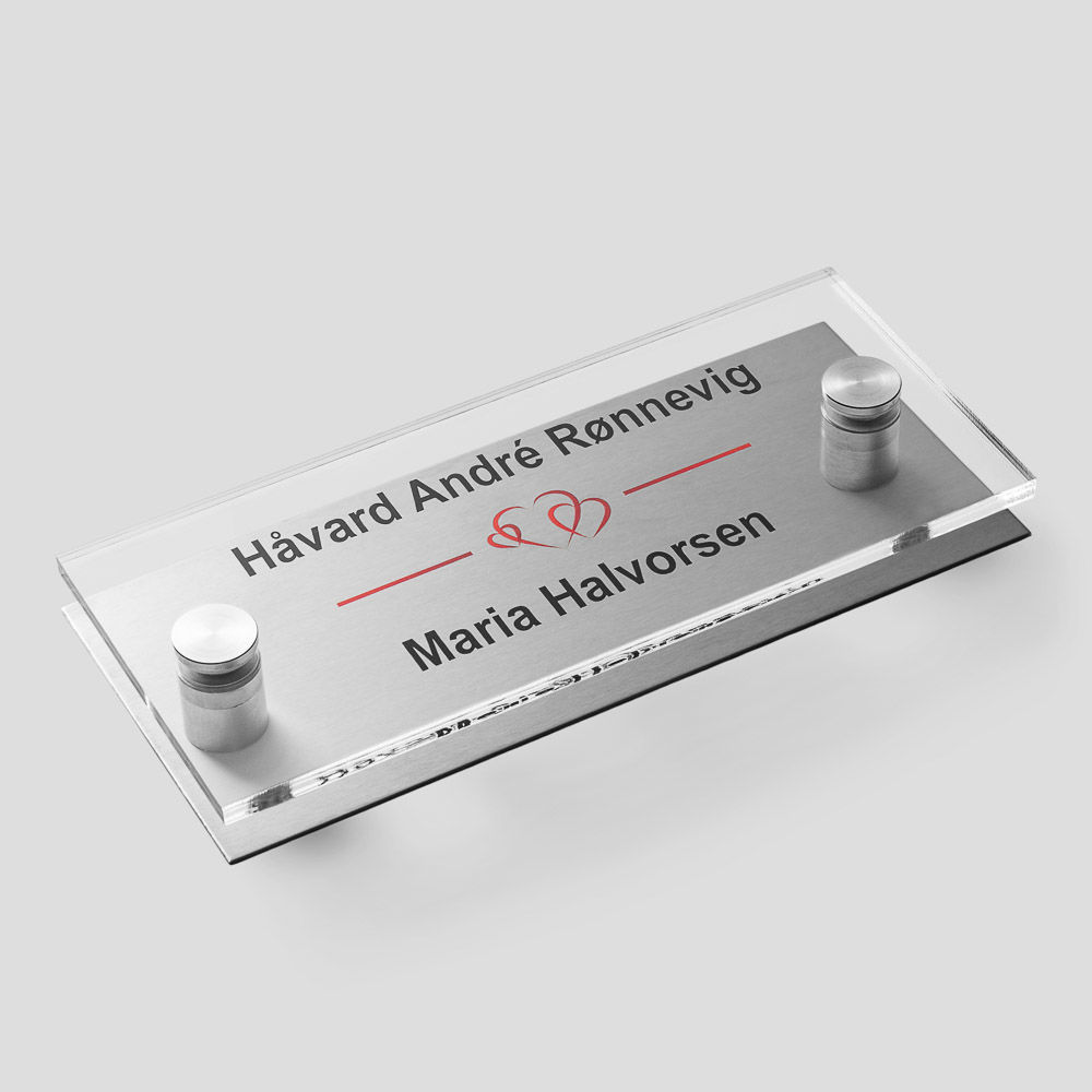 Dørskilt akryl m/bakplate