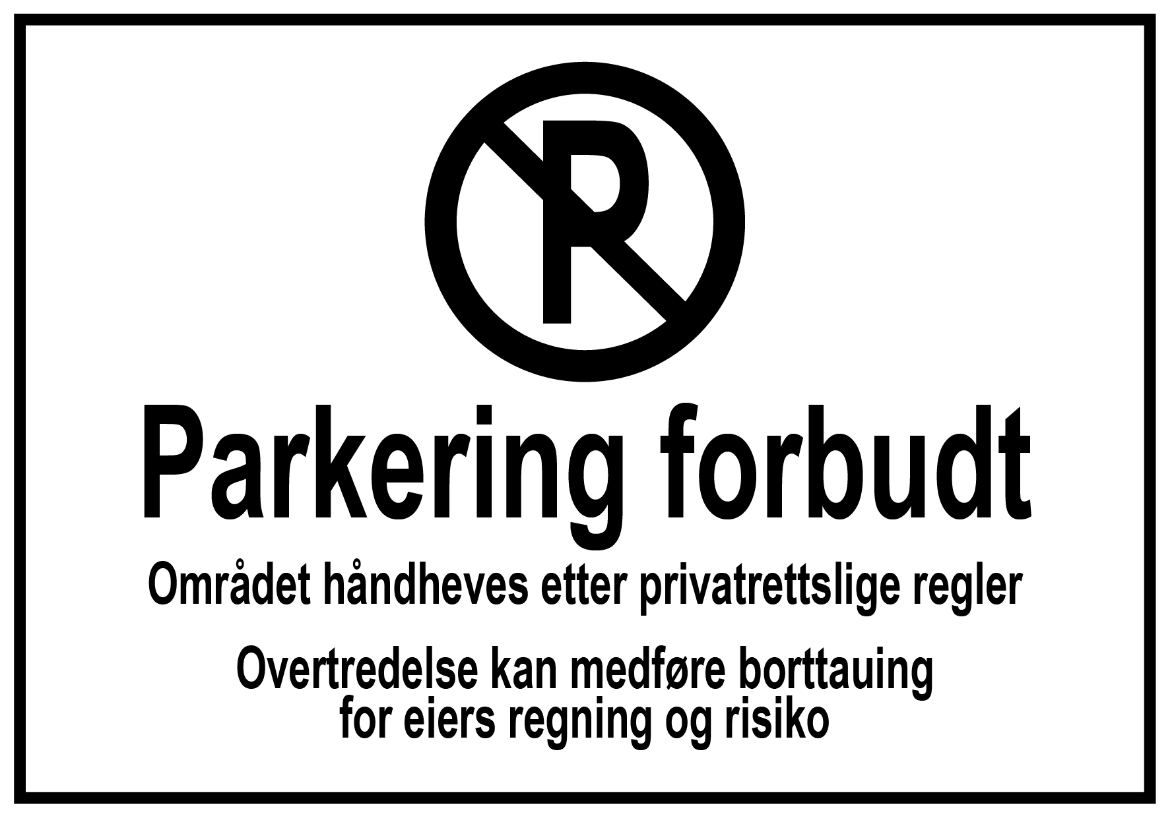 Bilde av Parkering forbudt 300x210 hvit