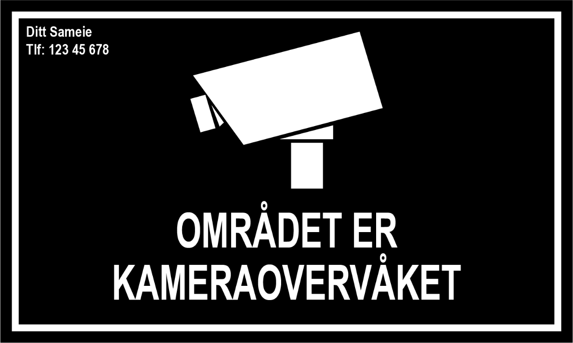 Bilde av Kameraovervåking 250x150 sort