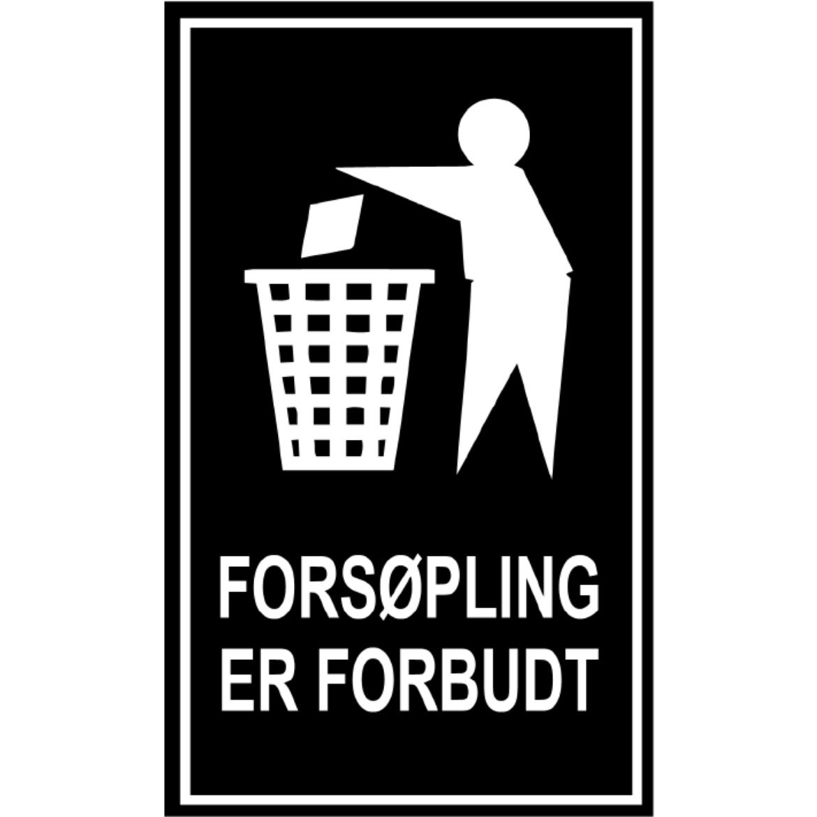 Bilde av Søppelskilt 150x250 sort