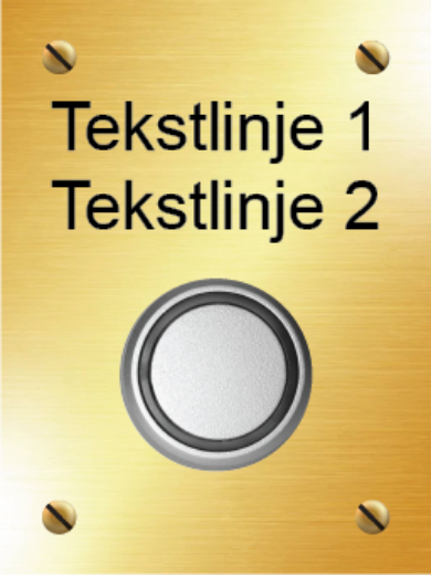 Bilde av Dørskilt messing m/ ringeklokke 90x120 mm