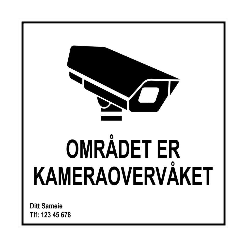 Kameraovervåket område-skilt